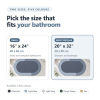 Two sizes and five colours: Small 16x24 inches, Regular 20x32 inches